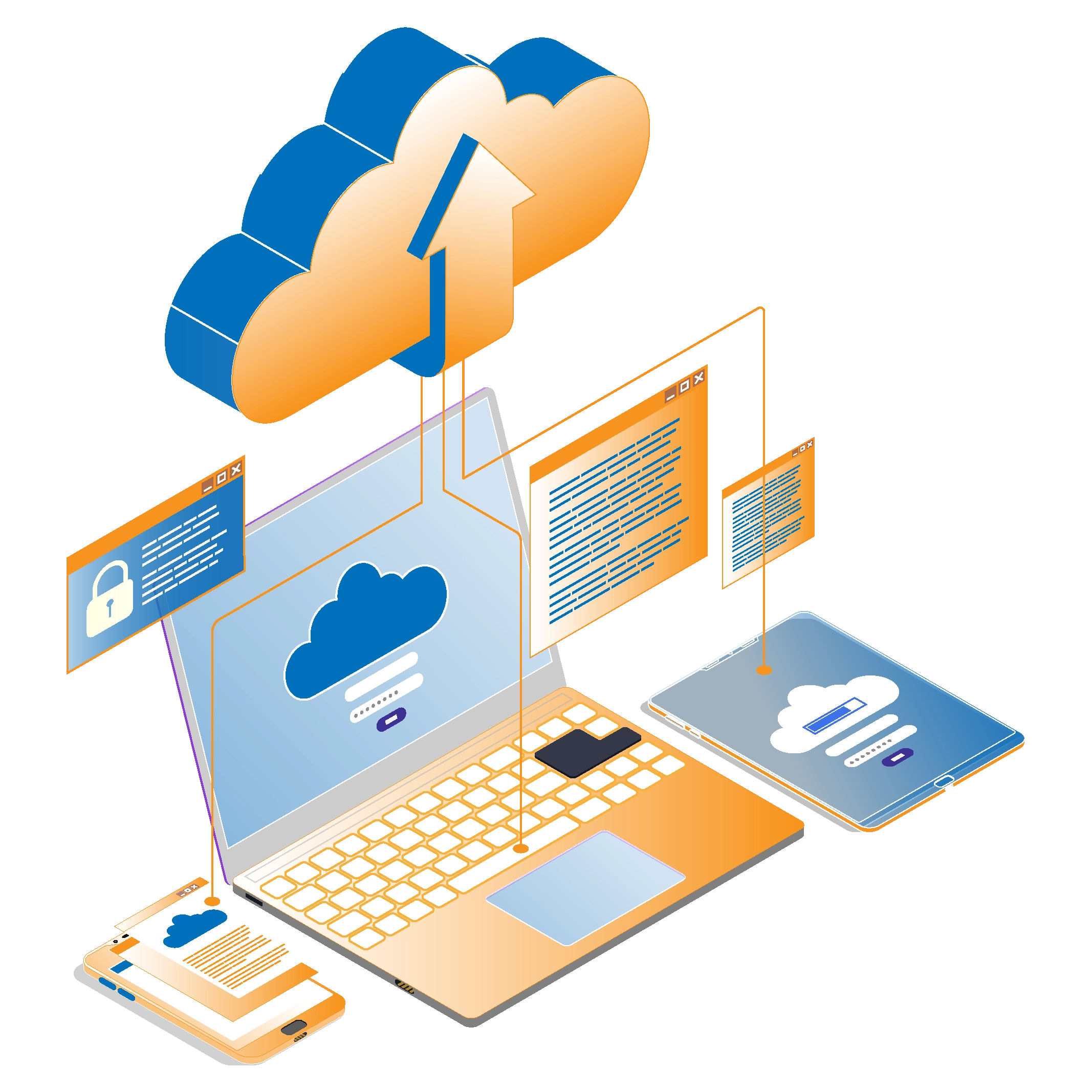 End-to-end SaaS development services illustration