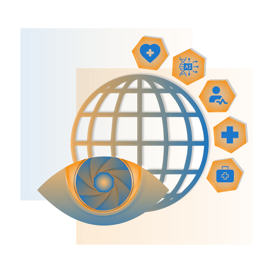 Computer vision in healthcare solutions illustration